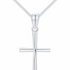 Necklaces | SISGEM Sisgem 14K Gold Cross Pendant And Wheat Chain Necklace For Women, Baptism Jewelry Confirmation Gifts For Her, 16-18 Inch