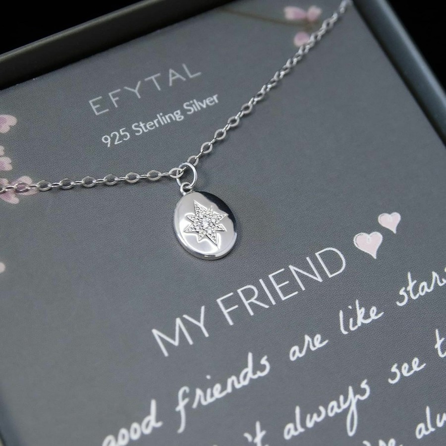 Necklaces | EFYTAL Efytal Friend Gifts For Women, 925 Sterling Silver Star Necklace, Friendship Gifts For Women Friends, Birthday Gifts, Gifts For Best Friend, Birthday Gifts For Friends Female