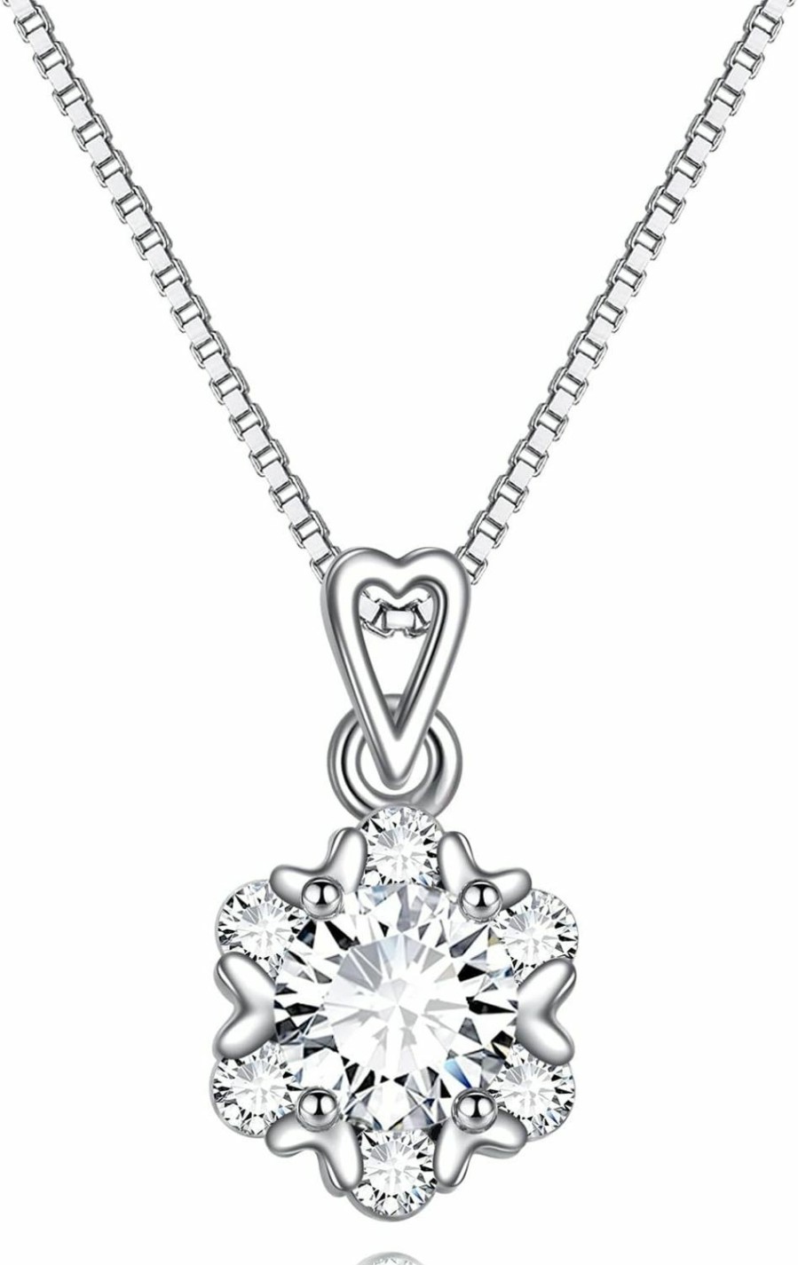 Necklaces | WTYIM Wtyim 2Ct Moissanite Pendant Necklace For Women, 18K White Gold Plated 925 Sterling Silver D Color Ideal Cut Moissanite Diamond Necklace With Box Chain Birthday Christmas Gift For Her Mom Wife