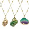 Necklaces | HACEOLHADA 5Pcs Natural Seashell Scallop Conch Pendant Necklace Inlaid With Gold Rimmed Seashell Necklace Sea Shell Necklace Scallop Necklace Conch Necklace Adjustable Seashell Jewelry Gifts For Women Girls