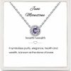 Necklaces | Presentski Presentski Sterling Silver Dainty Birthstone Pendant Necklace S925 White Gold Tiny Solitaire Cz Pendant Birthday Gift For Women Girls