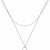 Necklaces | YFN Yfn Horse Gift Jewelry 925 Sterling Silver Simple Double Horse Strirrup Lariat Necklace Horse Gift For Women Girls