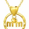 Necklaces | BEBEWO Bebewo 10K 14K 18K Real Gold Mother And Daughter Necklace For Women, Mother Son Necklace 14K Gold, Birthday Mother'S Day Jewelry Gift For Grandmother Mom Wife (Love Mom, 18K Gold)