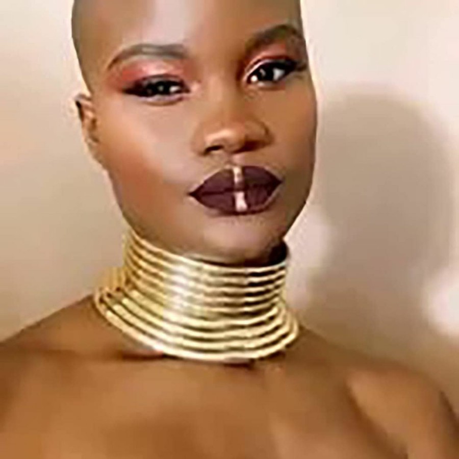 Necklaces | Fstrend Fstrend African National Choker Collars Gold Leather Chunky Punk Necklace Gothic Statement Necklaces Jewelry Women Girls