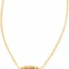 Necklaces | Kendra Scott Kendra Scott Women'S Elisa Birthstone Necklace Gold Bronze Veined Turquoise Magnesite Red Oyster One Size