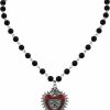 Necklaces | Sacina Sacina Gothic Y2K Red Heart Necklace,Black Beaded Heart Necklace, Gothic Necklace, Y2K Necklaces, Halloween Necklace, Christmas New Year Jewelry Gift For Women