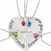 Necklaces | SIVITE Best Friends Forever And Ever Necklace With Crystal Broken Heart Charm Pendant Set Friendship Necklace