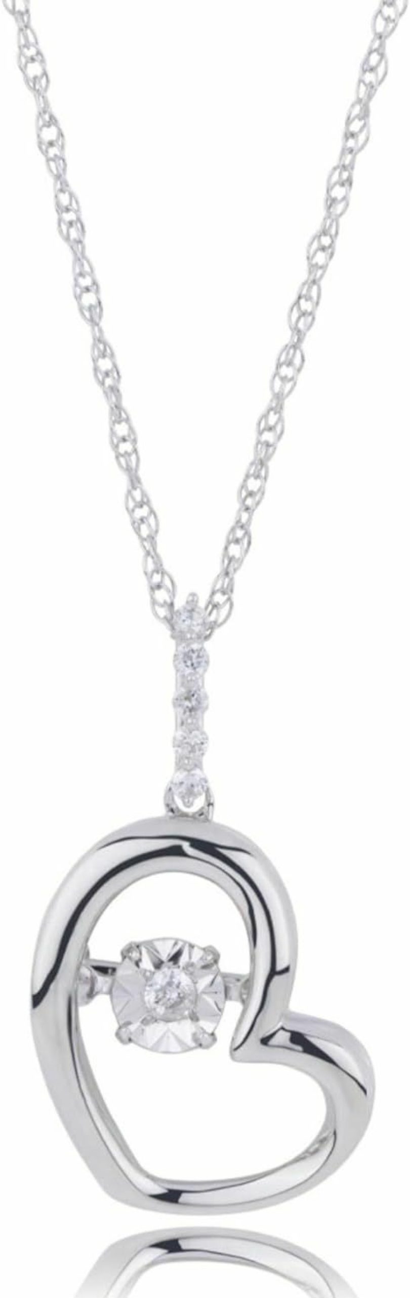 Necklaces | MAX + STONE Max + Stone Dancing Diamond Necklaces For Women | Sterling Silver Diamond Necklace With 18 Inch Chain | Real Diamond Pendant Necklaces | Diamond Jewelry For Women