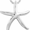 Necklaces | Honolulu Jewelry Company Honolulu Jewelry Company Sterling Silver Polished Starfish Ocean Sea Life Necklace Pendant With 18\" Box Chain