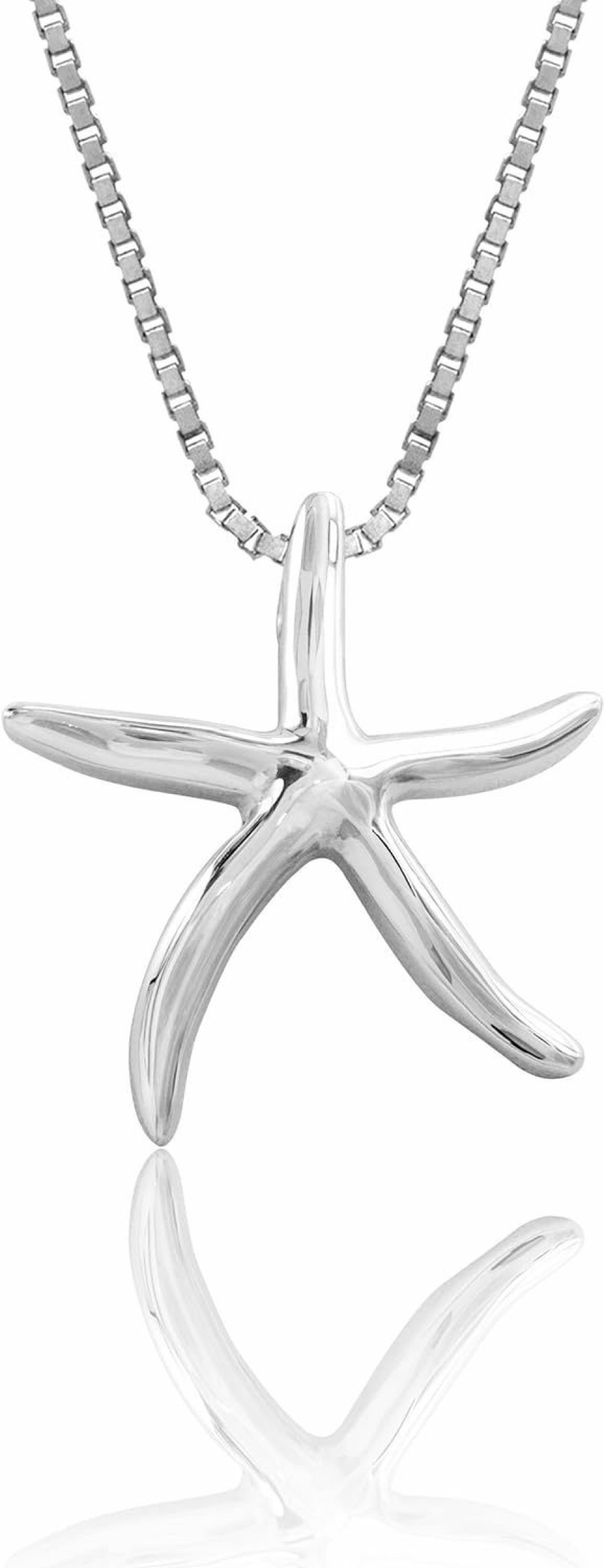 Necklaces | Honolulu Jewelry Company Honolulu Jewelry Company Sterling Silver Polished Starfish Ocean Sea Life Necklace Pendant With 18\" Box Chain