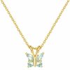 Necklaces | Chantel Yorke Chantel Yorke Butterfly Necklace 14K Gold Necklaces For Women Trendy Diamond Necklaces Lightweight Dainty Gold Necklace Light Blue Cz Stones