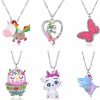 Necklaces | SYNLIN Synlin 3/6 Pcs Cute Necklaces For Teen Girls - Adorable Pastel Crystal Necklace For Little Girls - Unicorn Gifts For Girls - Fairy Gifts For Teens - Dainty Necklace Birthday Gift Pack