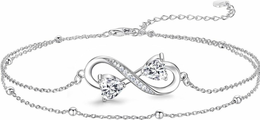 Necklaces | Amazon Ninamaid Anklet Bracelets For Women, 925 Sterling Silver Infinity Anklet For Women Girls Adjustable Beach Women'S Anklets Jewelry Gifts For Women