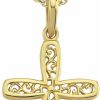 Necklaces | MIONZA Mionza 14K Solid Gold Cross Necklace For Women, Pattern Gold Cross Pendant Chain,Adjustable Crucifix Necklace,Religious Gifts For Her 18''