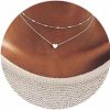 Necklaces | Aluinn Aluinn Love Heart Layered Choker Necklace Silver Simple Beads Pendant Necklace Simple Chain For Women And Teen Girls