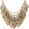 Necklaces | YAZILIND Yazilind Vintage Gorgeous Multilayer Gold Plated Leaves Chain Collar Bib Chunky Necklace