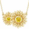 Necklaces | SISGEM Sisgem Solid 14K Sunflower Pendant Necklace, Real Gold Flower Necklace For Women Girls You Are May Sunshine Necklace Fine Jewelry Gifts For Wife, Mom,Girlfriend, 16''-18''