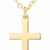 Necklaces | Cossa Cossa 14K Gold Cross Necklace For Women Gold 14K Gold Necklace Cross Dainty Small Cross Pendant Necklace For Faith And Love