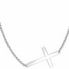 Necklaces | LEMONDROP Lemondrop 925 Sterling Silver Sideways Cross Necklace