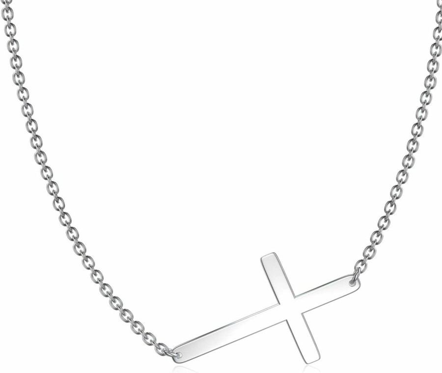 Necklaces | LEMONDROP Lemondrop 925 Sterling Silver Sideways Cross Necklace