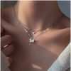 Necklaces | Erimberate Erimberate Bohemian Butterfly Pendant Necklace Choker Silver Crystal Choker Necklace Layered Lace Chain Necklace Insect Chain Necklace Jewelry For Women And Girls