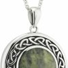 Necklaces | Biddy Murphy Biddy Murphy 925 Sterling Silver Celtic Weave Connemara Marble Pendant Necklace For Women, Black Patina Detail, 7/8\", 18\" Inch, Traditional Irish Jewelry, Imported