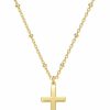 Necklaces | Moodear Moodear Cross Necklace For Women, 14K Gold Plated/Sterling Silver Chain Necklace Dainty Layered Gold Cross Pendant Necklace Simple Cute Necklaces For Women Gold Jewelry For Women