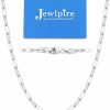 Necklaces | Jewlpire Jewlpire Italian Soild 14K Real Gold Over 925 Sterling Silver Paperclip Chain Necklace For Women Girls, Hypoallergenic & Comfortable Women'S Chain Necklaces 16/18/20/22/24/26 Inch