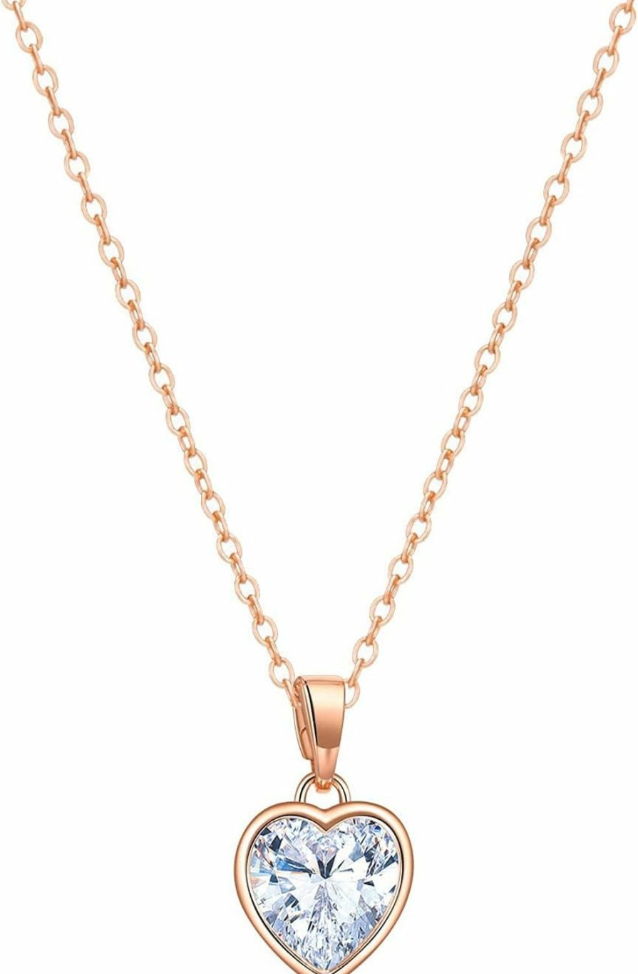 Necklaces | Amazon Ascona Silver/14K Gold/Rose Gold Plated Cubic Zirconia Necklace,Dainty Infinity Simulated Diamond Pendant Necklace For Women Jewelry Gift Bridesmaid Necklace