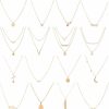 Necklaces | Starain Starain 12Pcs Layered Choker Necklace Fashion Multilayer Chain Necklace Simple Gold Necklace Set For Women Teen Girls