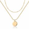 Necklaces | PAVOI Pavoi 14K Gold Plated Layering Necklaces | Stylish Minimalist Design Pendant Necklaces | Bar, Lotus, Disc, Dog Tag, Horizontal Bar Pendants For Women