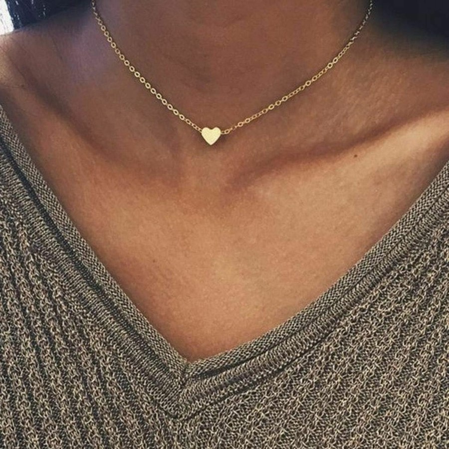 Necklaces | Shegirl Shegirl Heart Choker Necklace Delicate Love Necklace Pendant Necklace Silver Jewelry For Women And Girls