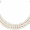 Necklaces | Pearl Vibe Pearl Vibe Aaa+ Quality White Freshwater Pearls Necklace For Women | 6.5-7Mm Round White Pearls With 925 Sterling Silver Chain