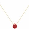 Necklaces | Joxevyia Joxevyia Gemstone Teardrop Necklace For Women Dainty Raw Stone Healing Crystals Teardrop Necklace Natural Carnelian Pendant Necklace Anniversary Birthday Valentines Christmas Gift For Her