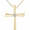 Necklaces | Angara Angara Natural Diamond Cross Pendant Necklace For Women, Girls In 14K Solid Gold/Platinum | April Birthstone | Jewelry Gift For Her | Birthday|Wedding Anniversary