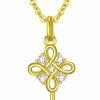 Necklaces | DPUY Dpuy Real 14K Solid Gold Infinity Celtic Keys Pendant Necklaces For Women Her Girls With Moissanite Jewelry Graduation Mothers Day Christmas Birthday Gifts