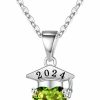 Necklaces | Iefil Iefil 2024 Graduation Gifts For Her - S925 Sterling Silver Birthstone Graduation Necklace Senior College High School Graduation Gifts For Her Women Girls