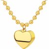 Necklaces | BONJOULRY Bonjoulry Sun Heart Pendent Necklace For Women 18K Gold Plated Choker Necklace Heart Charm Necklace Thick Paperclip Chain Necklace Chrismas