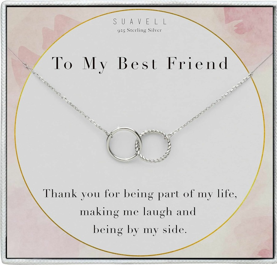 Necklaces | Suavell Suavell Best Friend Necklaces. Interlocking Circles, Sterling Silver Chain Necklace. Open Circle Necklace For Women. Friend Gifts For Women, Birthday Gifts For Women, Soul Sisters, Gift Ideas