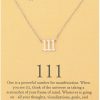 Necklaces | Tasunom Tasunom Old English Angel & Number Necklace Numerology Jewelry For Women 18K Gold Plated Stainless Steel