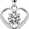 Necklaces | J-Gottpool J-Gottpool Heart Pendant Necklace,925 Sterling Silver Women Pendant Necklace,0.8Carat Moissanite D Color(Vvs1),Gift For Mom, Wife, Girlfriend, Female Friends Girls