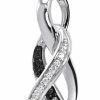 Necklaces | Amanda Rose Collection Amanda Rose Collection Black And White Diamond Infinity Pendant Necklace In Sterling Silver For Women |Real Diamonds In Real Sterling Silver- On An 18 Inch Sterling Silver Chain