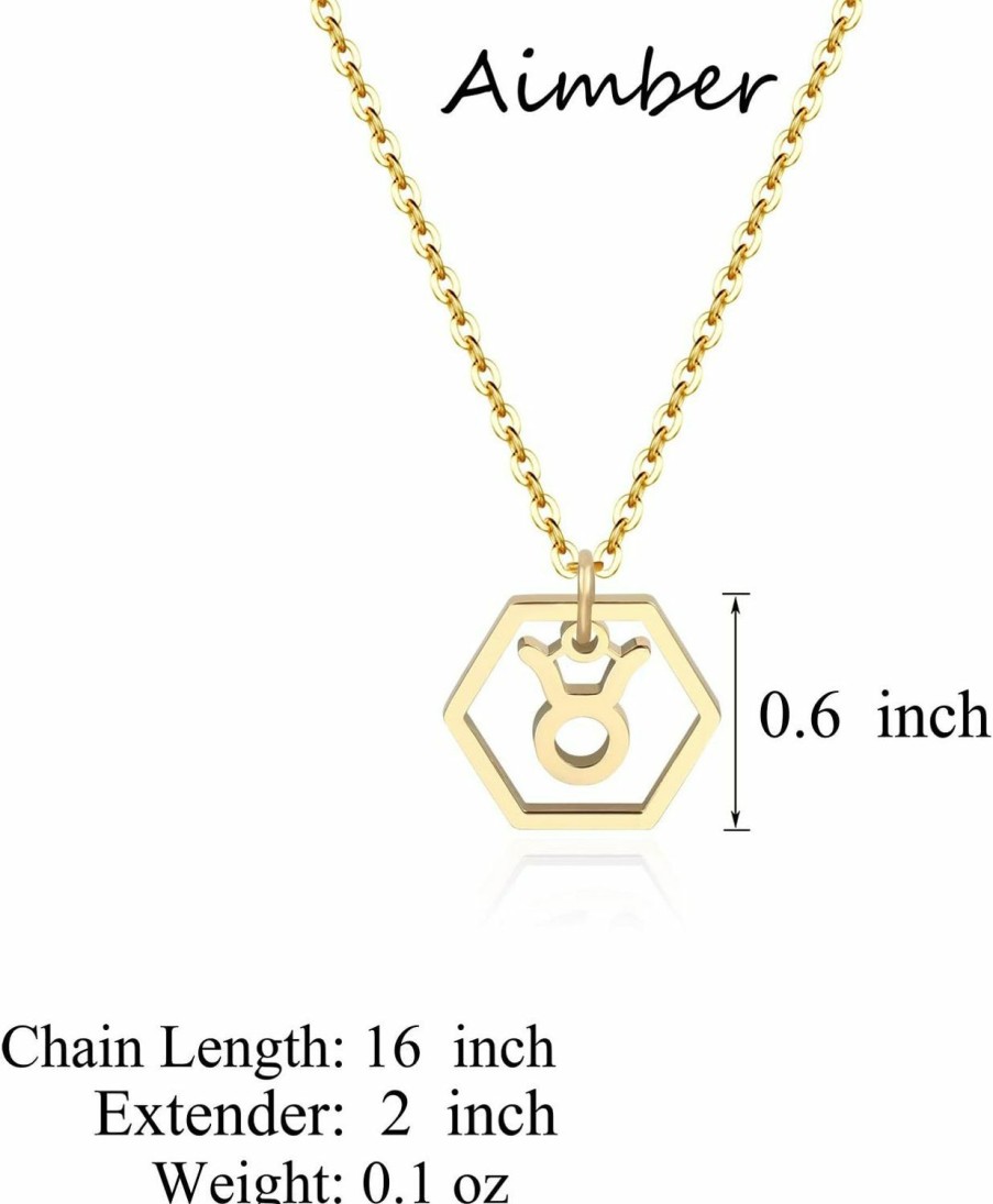 Necklaces | Aimber Aimber 18K Gold Plated Astrology Necklace For Women Jewelry,12 Zodiac Pendant Horoscope Constellations Necklace