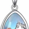 Necklaces | YFN Yfn Horse Pendant Necklace Sterling Silver Girls With Horse Gift For Women Girls