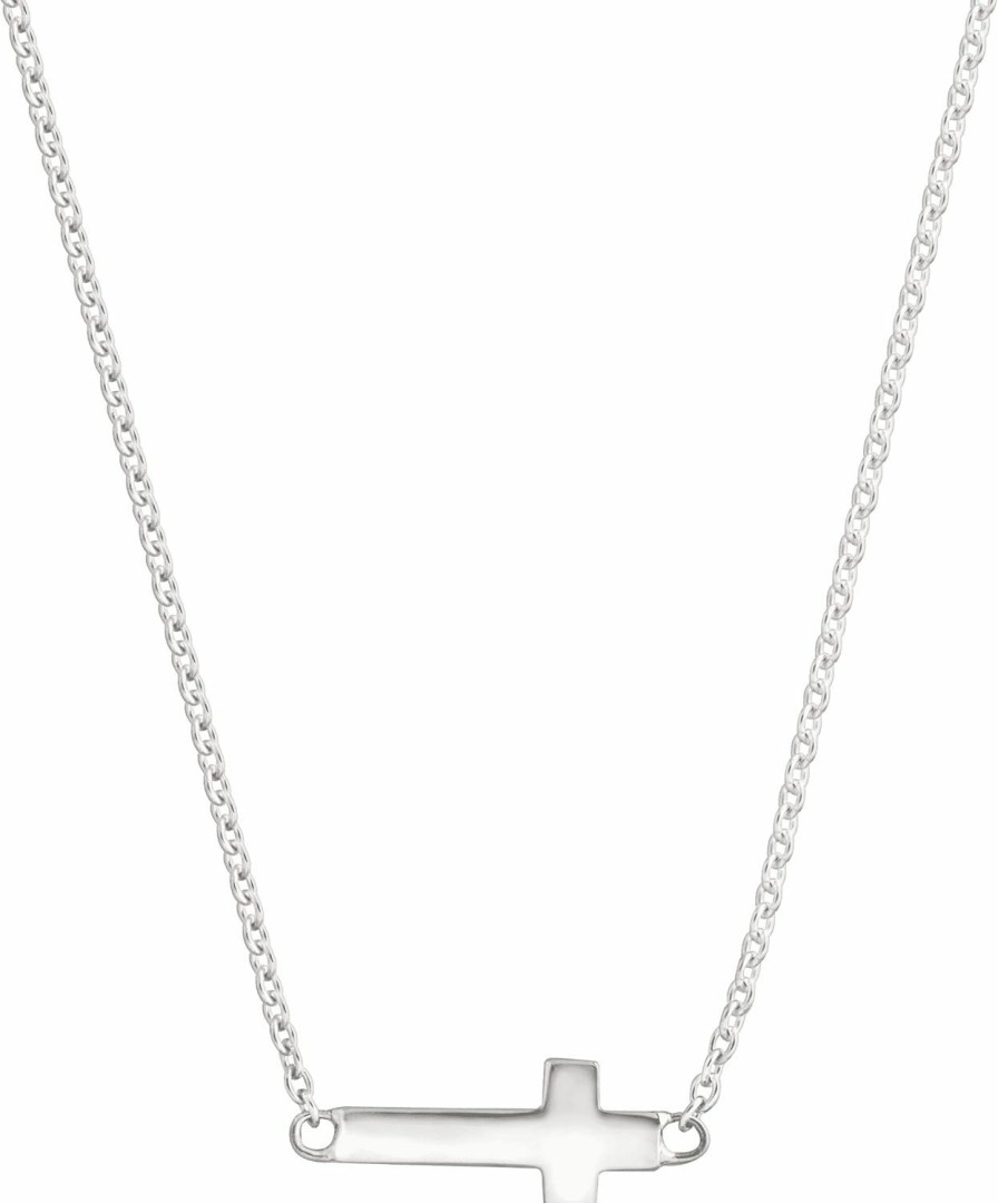 Necklaces | Silpada Simplex Horizontal Cross Pendant Necklace, Sterling Silver, White