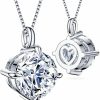 Necklaces | Beam & Bask Moissanite Diamond Pendant Necklaces For Women, Anniversary Romantic Gift For Her, Birthday Gifts For Wife From Husband, Best Jewelry Present To Girlfriend Mom Daughter For Christmas Valentines