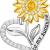 Necklaces | Meeshi 18K Gold Plated Sunflower Necklaces For Women, Sunflower Gifts For Her, Birthday Gift For Wife Valentines Gift Anniversary Girlfriend, Christmas Jewelery Gift For Daughter Mom Mothers Day, You Are My