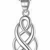 Necklaces | GOXO Goxo 925 Sterling Silver Good Luck Polished Celtic Knot Cross Pendant Necklace For Womens