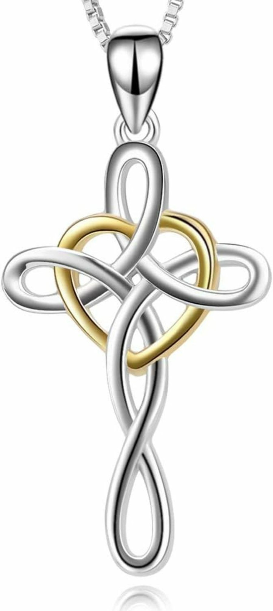 Necklaces | YFN Yfn Cross Necklace 925 Sterling Silver Celtic Knot Cross Infinity Heart Love Pendant Necklace 18\"