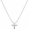 Necklaces | NAG.HC Nag.Hc 925 Sterling Silver 0.8Mm Box Chain Cross Pendant Adjustable Necklace For Women-White Gold Necklace-Dainty&Thin&Strong&Add Charm